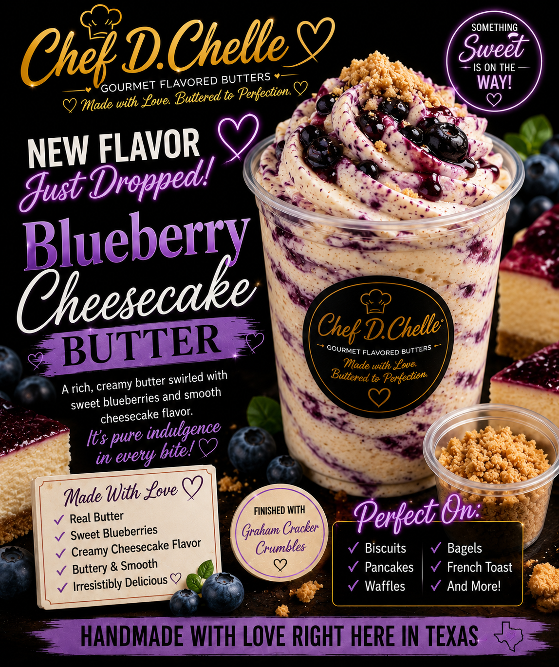 Blueberry Cheesecake Butter | Chef D. Chelle Gourmet Flavored Butter