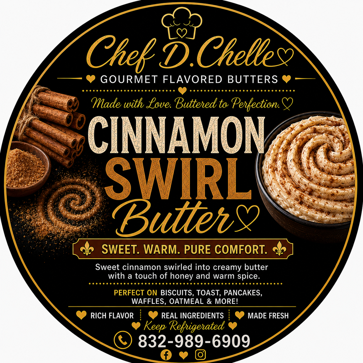 Cinnamon Swirl Butter | Chef D. Chelle Gourmet Flavored Butter