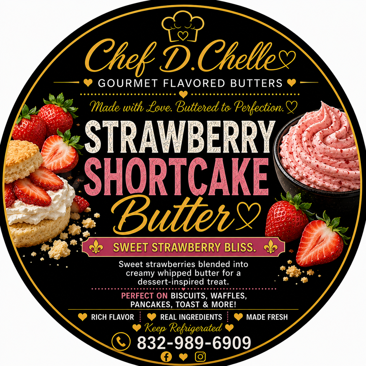 Strawberry Shortcake Butter | Chef D. Chelle Gourmet Flavored Butter