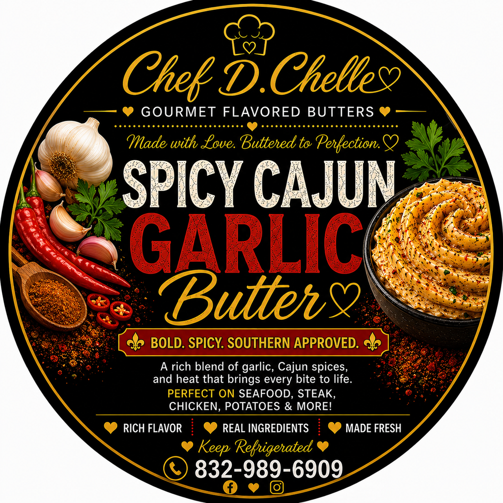 Spicy Cajun Garlic Butter | Chef D. Chelle Gourmet Flavored Butter